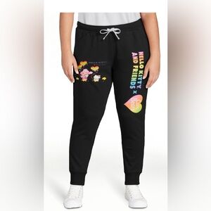 Hello Kitty X Care Bears Black Graphic Joggers! NWT! Size XL Juniors (15-17)